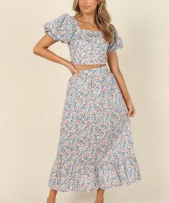 PUP29 Clothing Fleur Skirt - Blue Floral