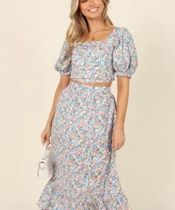 PUP29 Clothing Fleur Skirt - Blue Floral