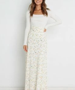PUP14 Florence Skirt - Cream Floral Clothing