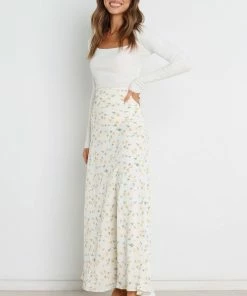 PUP14 Florence Skirt - Cream Floral Clothing