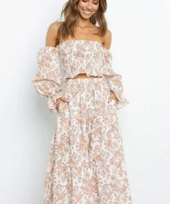 PUP3 Wedding Guest Gabriella Skirt - Tan Floral