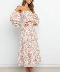 PUP3 Wedding Guest Gabriella Skirt - Tan Floral