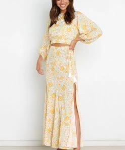 PUP51 Georgia Skirt - Yellow Floral Clothing