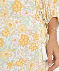 PUP51 Georgia Skirt - Yellow Floral Clothing