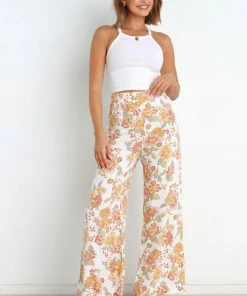 PUP52 Clothing Gimmie Pants - Cream Floral