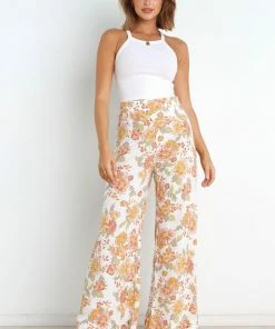 PUP52 Clothing Gimmie Pants - Cream Floral