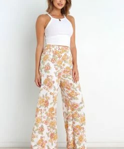 PUP52 Clothing Gimmie Pants - Cream Floral