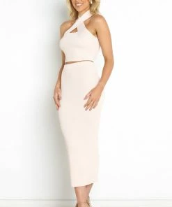 PUP14 Bump Friendly Haisley Skirt - Beige