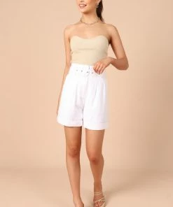 PUP55 Harriet High Waisted Shorts - White For The Bride
