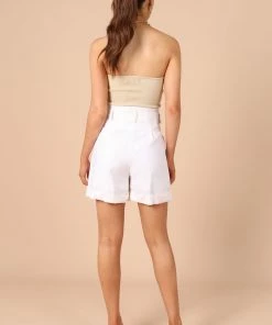 PUP55 Harriet High Waisted Shorts - White For The Bride