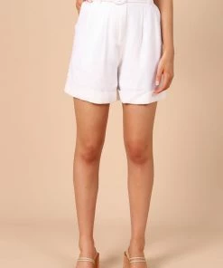 PUP55 Harriet High Waisted Shorts - White For The Bride