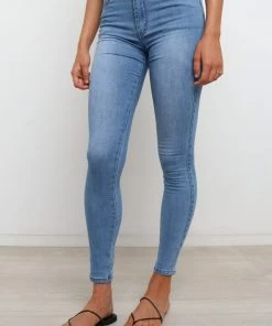 PUP54 Clothing Heather Jeans - Mid Wash