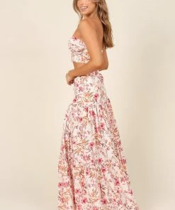 PUP26 Hydra Maxi Skirt - White Floral Wedding Guest