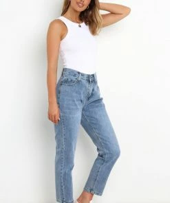 PUP52 Clothing Julie Jeans - Mid Blue Wash