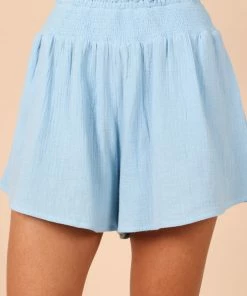 PUP50 Clothing Karlee High Waisted Shorts - Blue