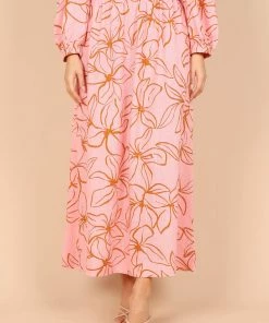 PUP52 Kasey High Waisted Maxi Skirt - Pink Clothing