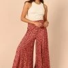 PUP62 Clothing Leesa Wide Leg Pants - Red