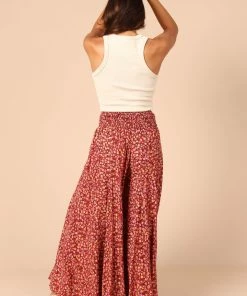 PUP62 Clothing Leesa Wide Leg Pants - Red