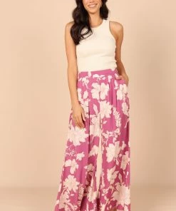 PUP52 Lilliana High Waisted Wide Leg Pants - Pink