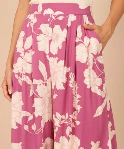 PUP52 Lilliana High Waisted Wide Leg Pants - Pink