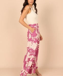 PUP52 Lilliana High Waisted Wide Leg Pants - Pink
