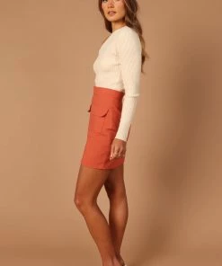PUP4 Manhattan Mini Skirt - Rust Clothing