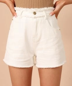 PUP14 Mary Denim Shorts - White For The Bride