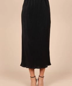 PUP51 Clothing Minelli Pleat Midi Skirt - Black