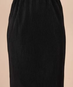 PUP51 Clothing Minelli Pleat Midi Skirt - Black