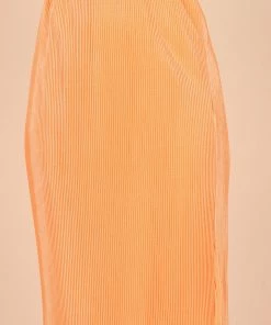 PUP51 Minelli Pleat Midi Skirt - Orange