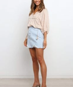 PUP54 Neela Skirt - Light Blue Wash Clothing