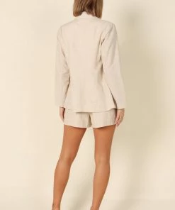 PUP51 Nicole High Waisted Shorts - Beige