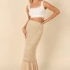 PUP51 Nicolette Knitted Midi Skirt - Beige