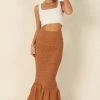 PUP51 Nicolette Knitted Midi Skirt - Rust