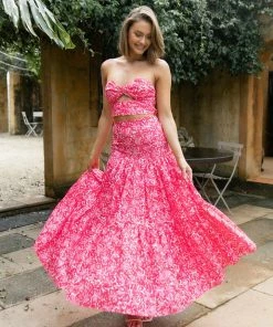 PUP26 Clothing Petunia Maxi Skirt - Pink Floral