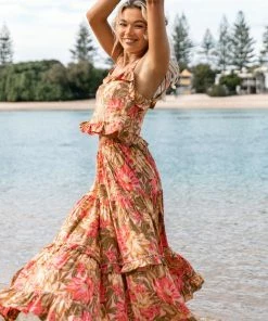 PUP49 Pissaro Maxi Skirt - Floral Clothing