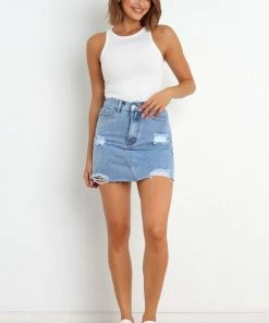 PUP54 Remi Skirt - Light Blue Wash