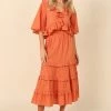 PUP4 Clothing Sheridan Ruffle Maxi Skirt - Rust