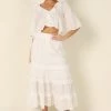 PUP4 Sheridan Ruffle Maxi Skirt - White