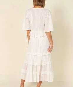 PUP4 Sheridan Ruffle Maxi Skirt - White