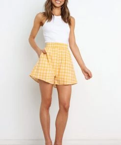 PUP9 Tamlie Shorts - Mustard Check