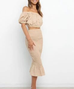 PUP3 Tara Skirt - Beige Clothing