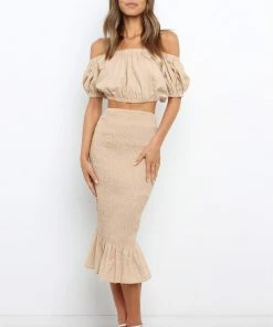 PUP3 Tara Skirt - Beige Clothing