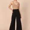 PUP52 Tommy High Waisted Wide Leg Pants - Black Clothing