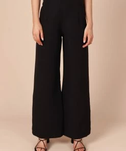 PUP52 Tommy High Waisted Wide Leg Pants - Black Clothing