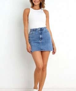 PUP54 Watson Skirt - Mid Blue Wash Clothing