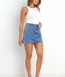 PUP54 Watson Skirt - Mid Blue Wash Clothing
