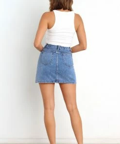 PUP54 Watson Skirt - Mid Blue Wash Clothing