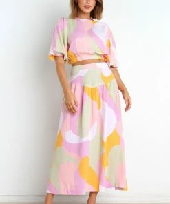 PUP52 Winifred Skirt - Pink Multi Clothing