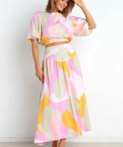 PUP52 Winifred Skirt - Pink Multi Clothing